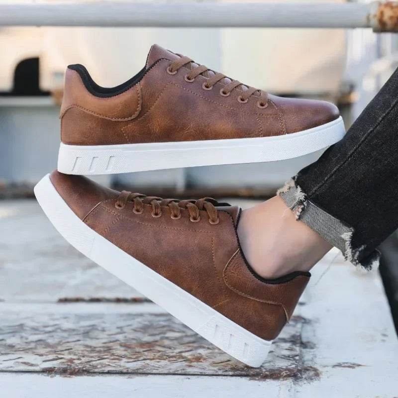 Men British Leather Casual Shoes Loafers
