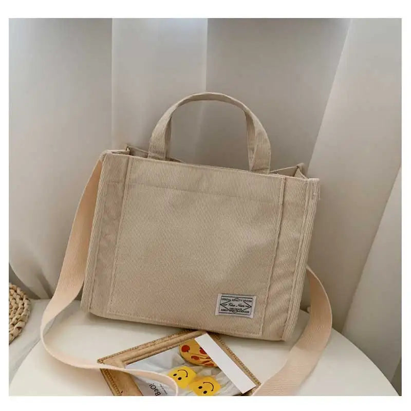 Corduroy Crossbody Tote Bag for Women