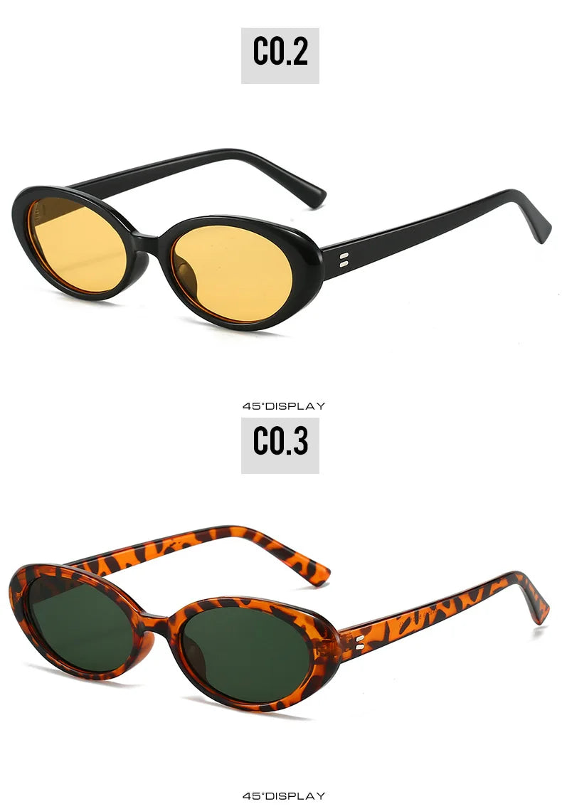 Women Vintage Small Oval Retro Fashion Sunglasses
