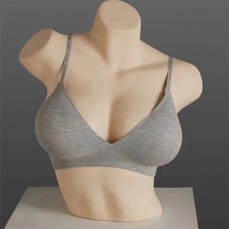 Seamless Deep V Push Up Wireless Bralette for Women