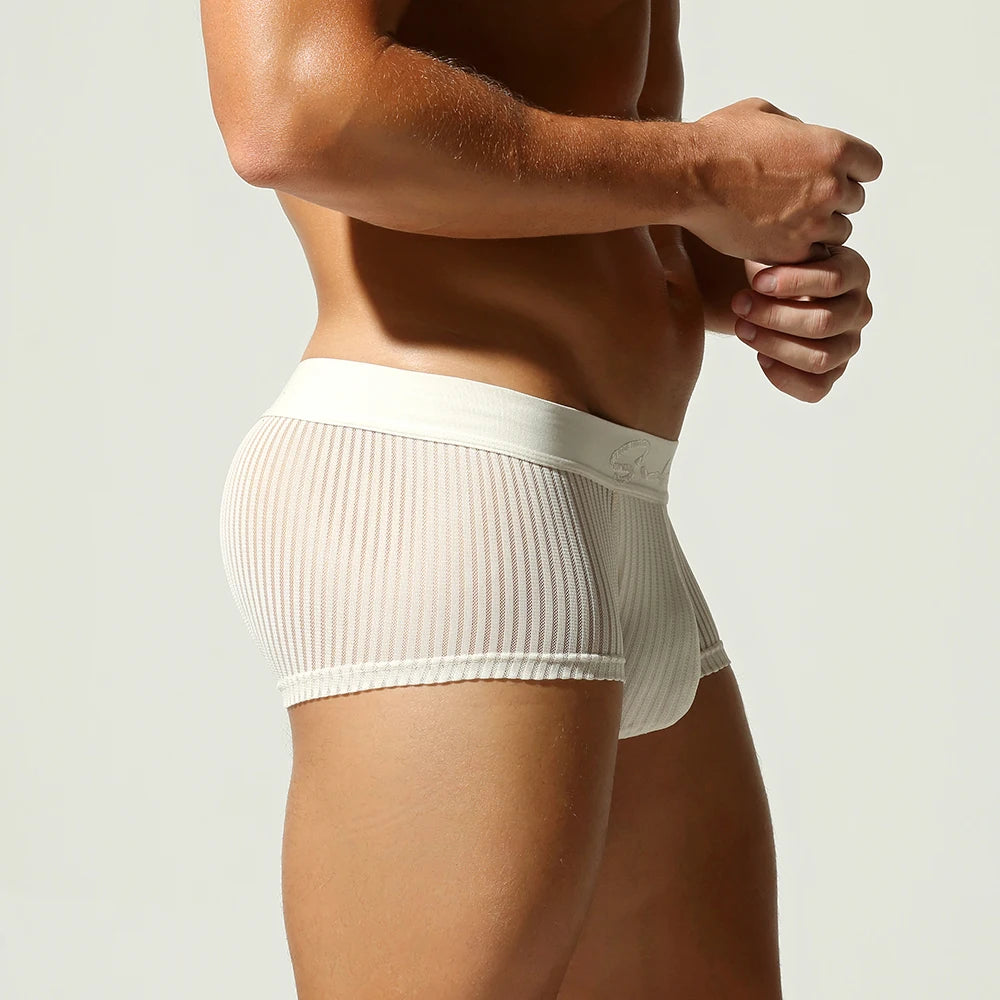 Breathable Solid Color Boxer Shorts for Men