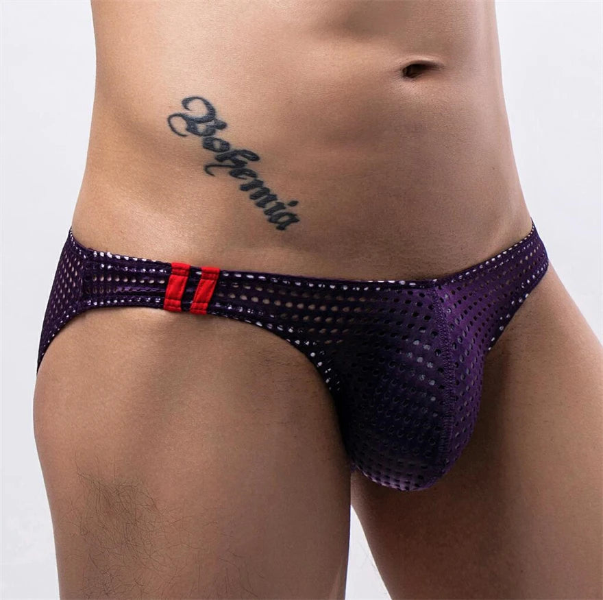 Breathable Mesh Low Rise Briefs Underwear for Men