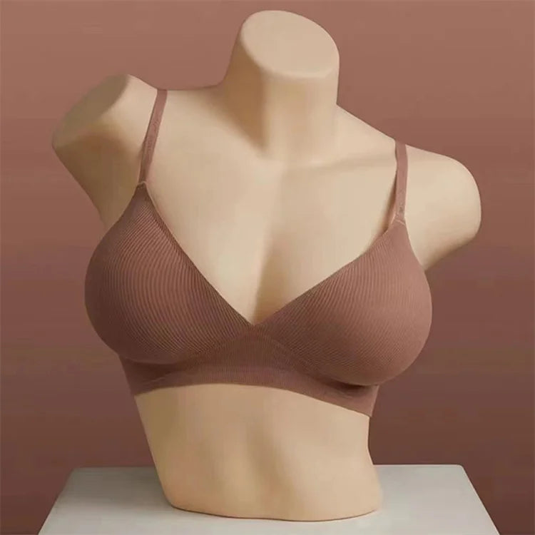 Seamless Deep V Push Up Wireless Bralette for Women