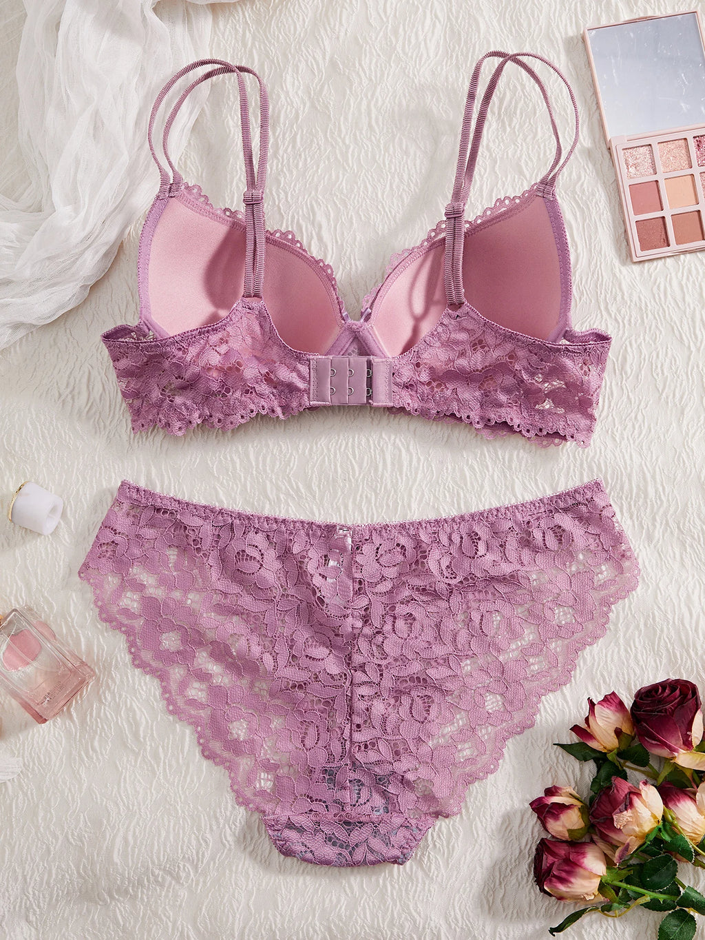 Piece Lace Bra and Panty Set for Women