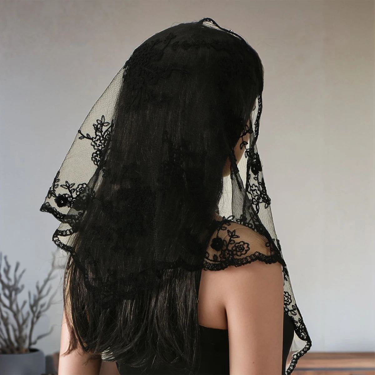Women Lace Triangle Hair Scarf Vintage Headband Accessories
