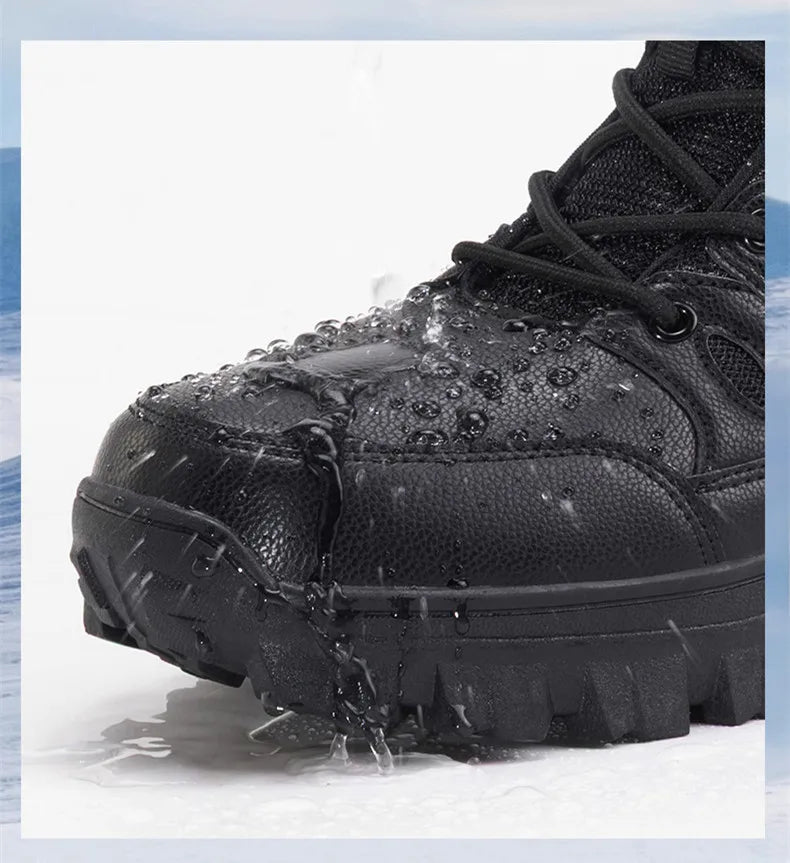 Men Winter Men Snow Boots Super Warm Men Hiking Boots High Quality Waterproof Leather Men's Boots Outdoor Motorcycle Boots