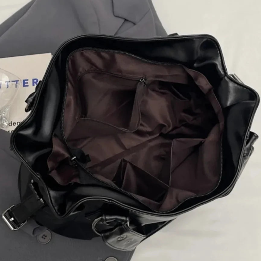 Large Capacity PU Leather Crossbody Tote Bag for Women