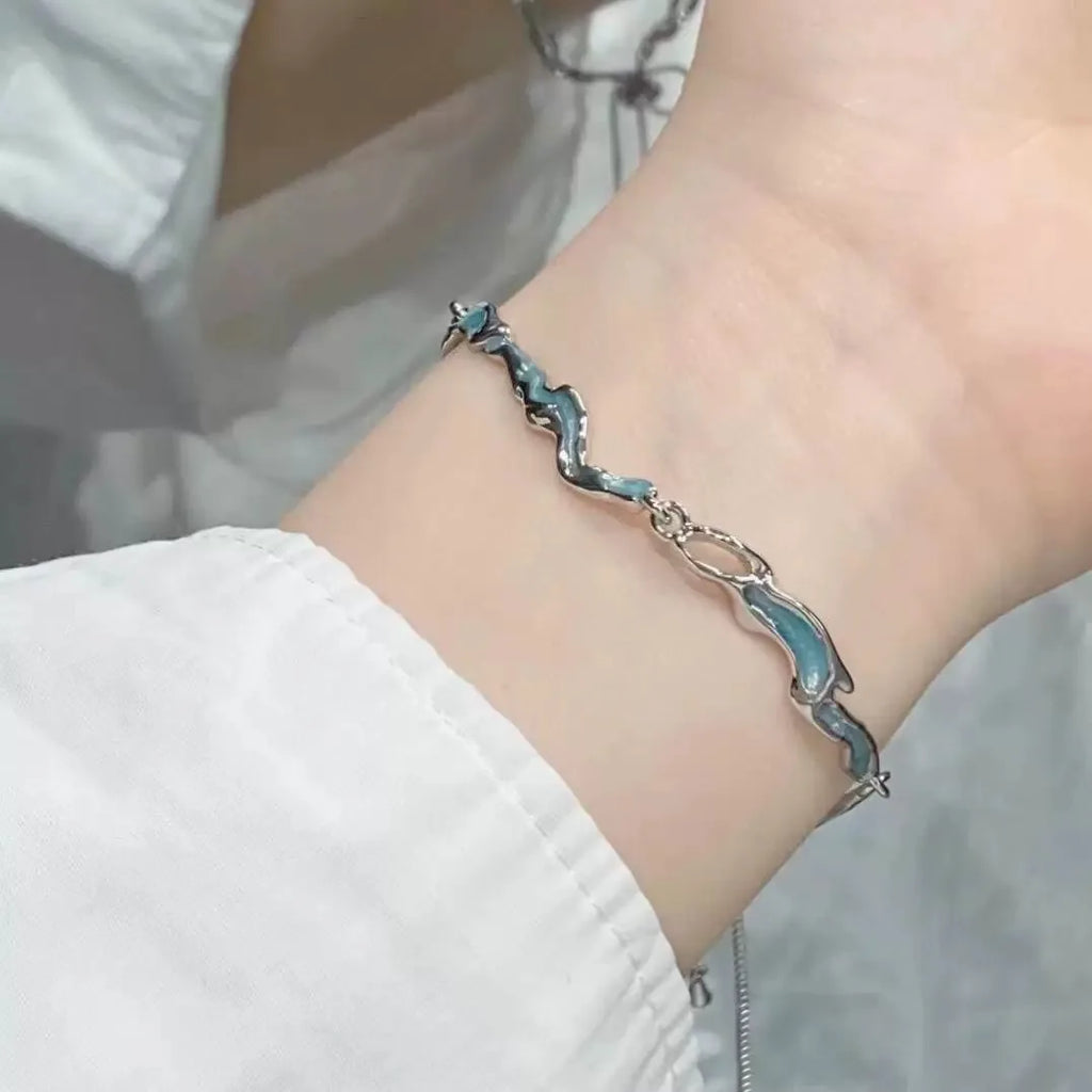 Women Cherry Blossom Butterfly Adjustable Bracelet Jewelry