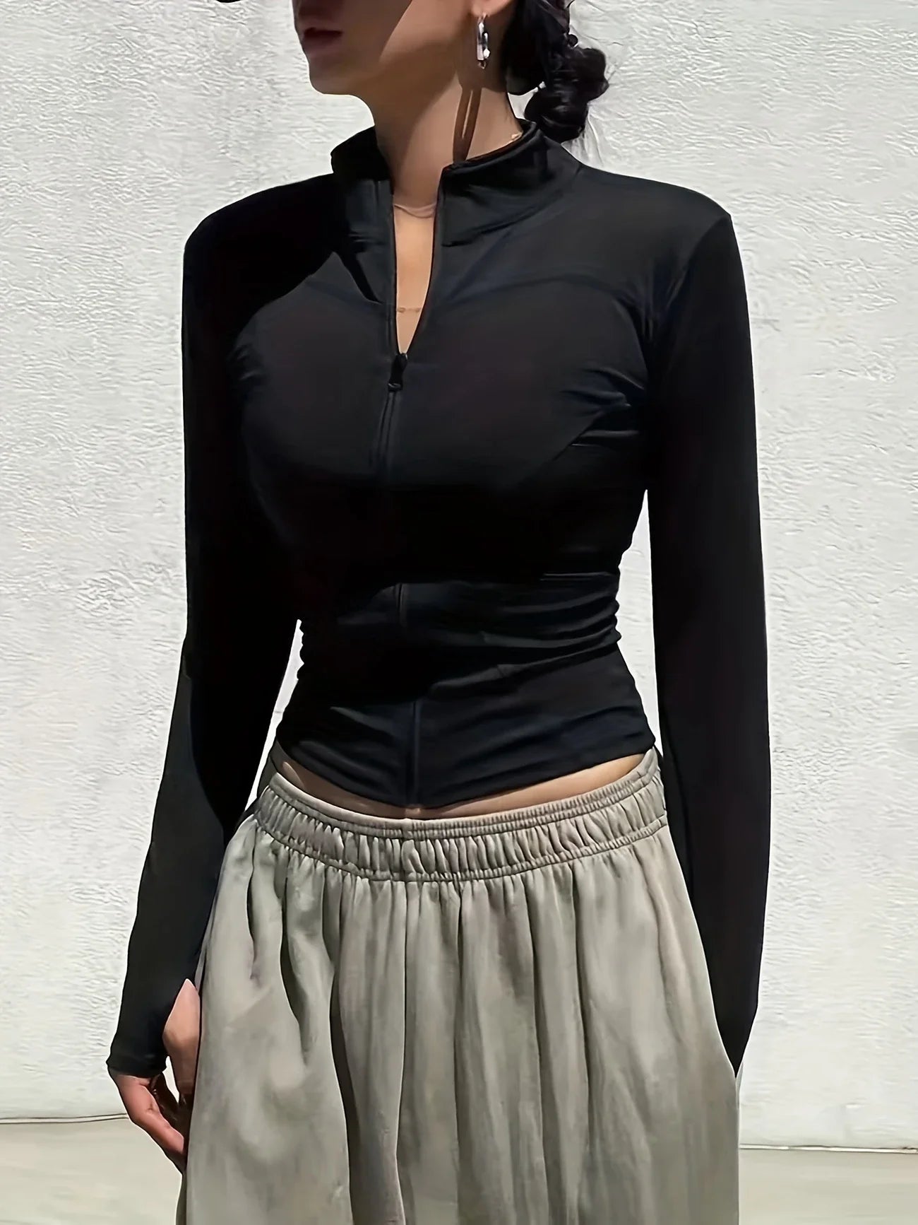 Women Quick Dry Pilates Sweatshirt Gym Workout Running Activewear