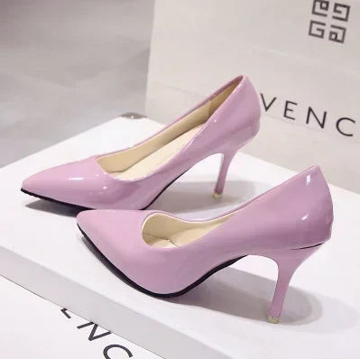 Women Nude Patent Leather Pumps