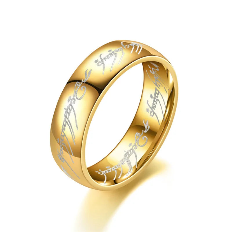 Men Stainless Steel Laser Engraving Exquisite Ring