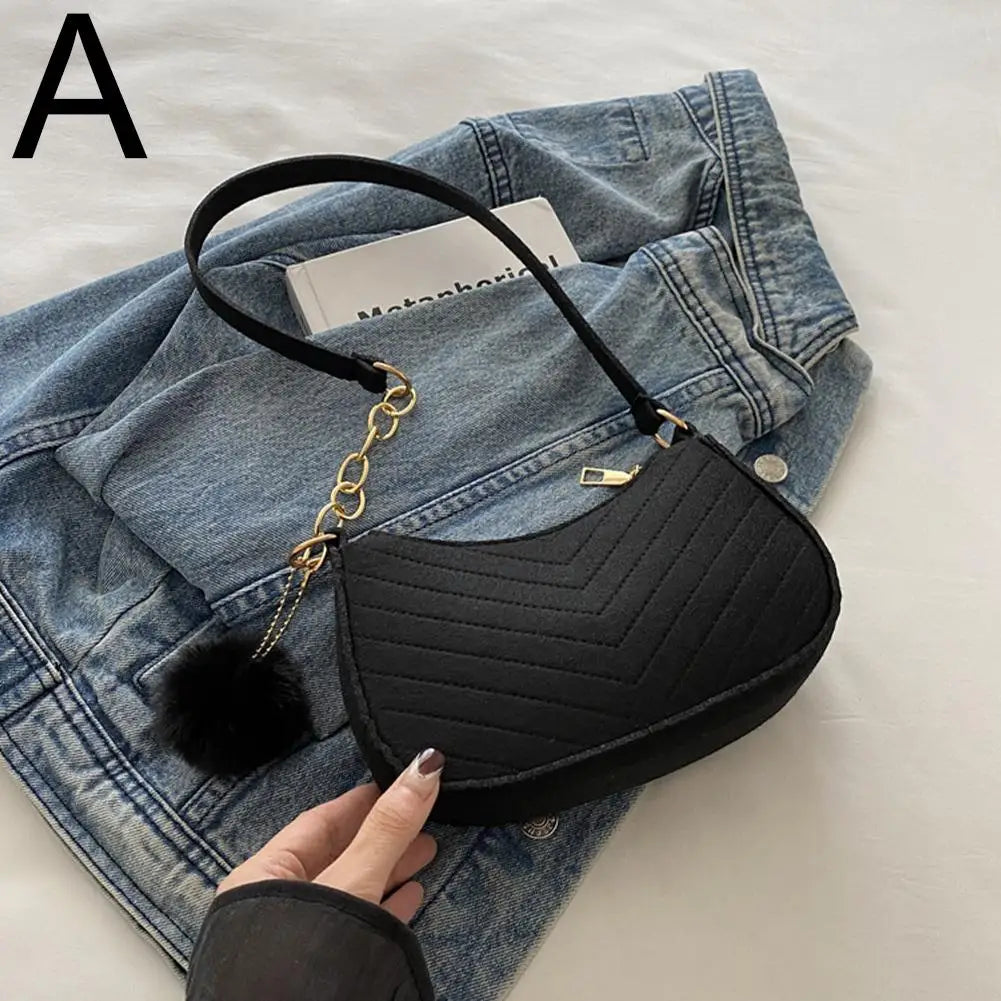 Felt Mini Shoulder Saddle Bag for Women