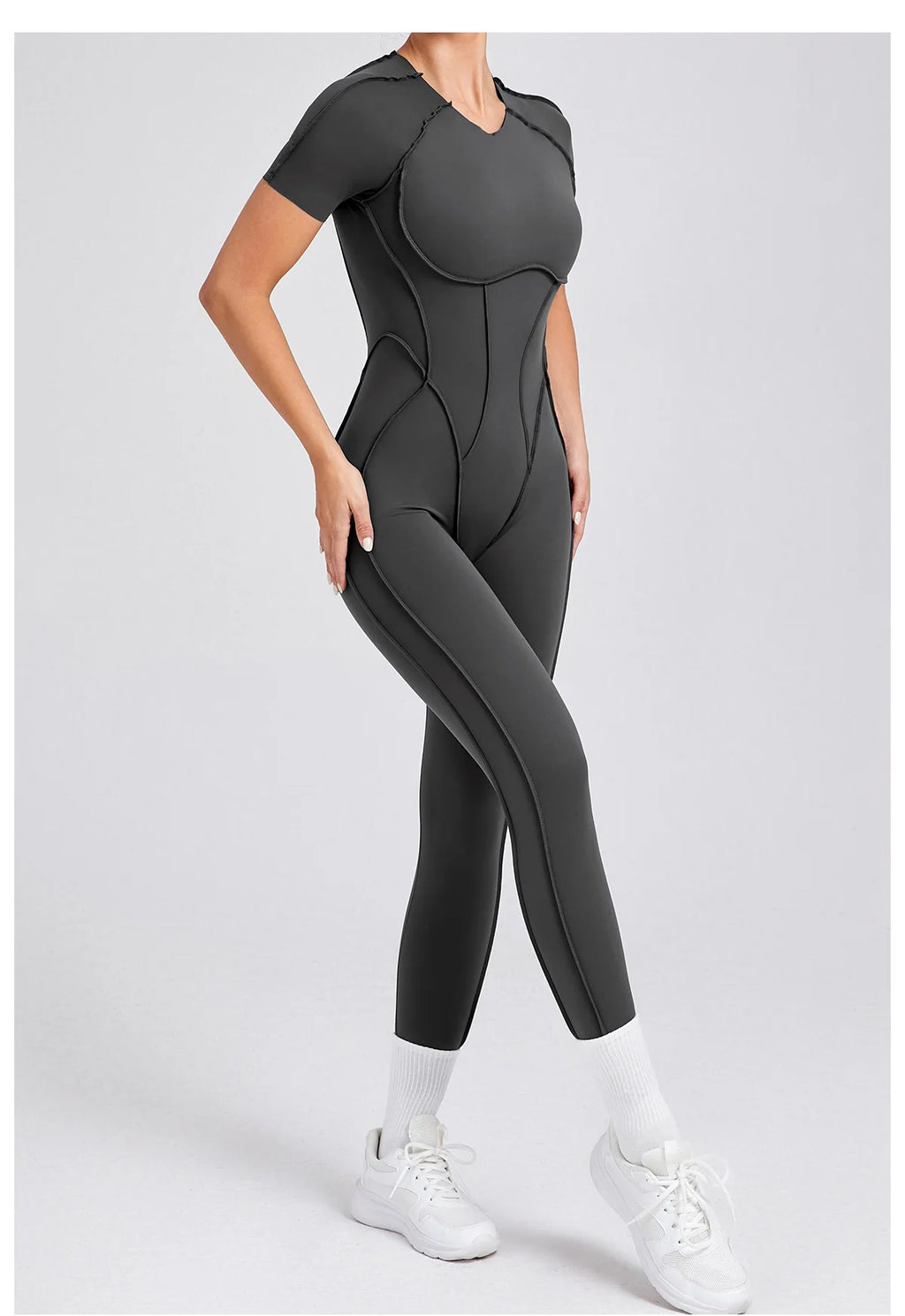 Women Open Back Yoga Jumpsuit Fitness Bodysuit