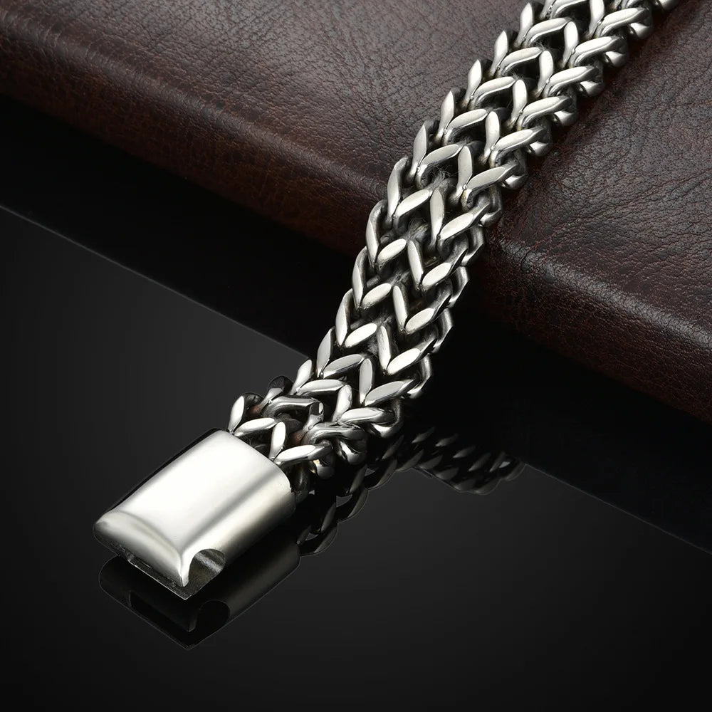 Men Stainless Steel Fish Scale Magnetic Bracelet