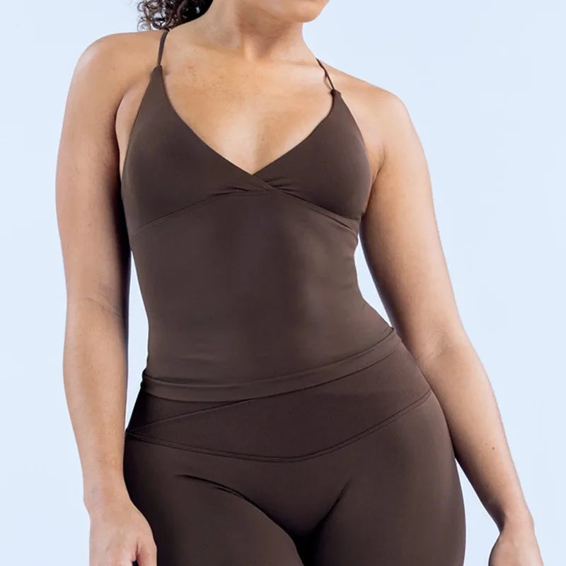 Women Seamless Padded Sports Camisole Yoga Gym Top