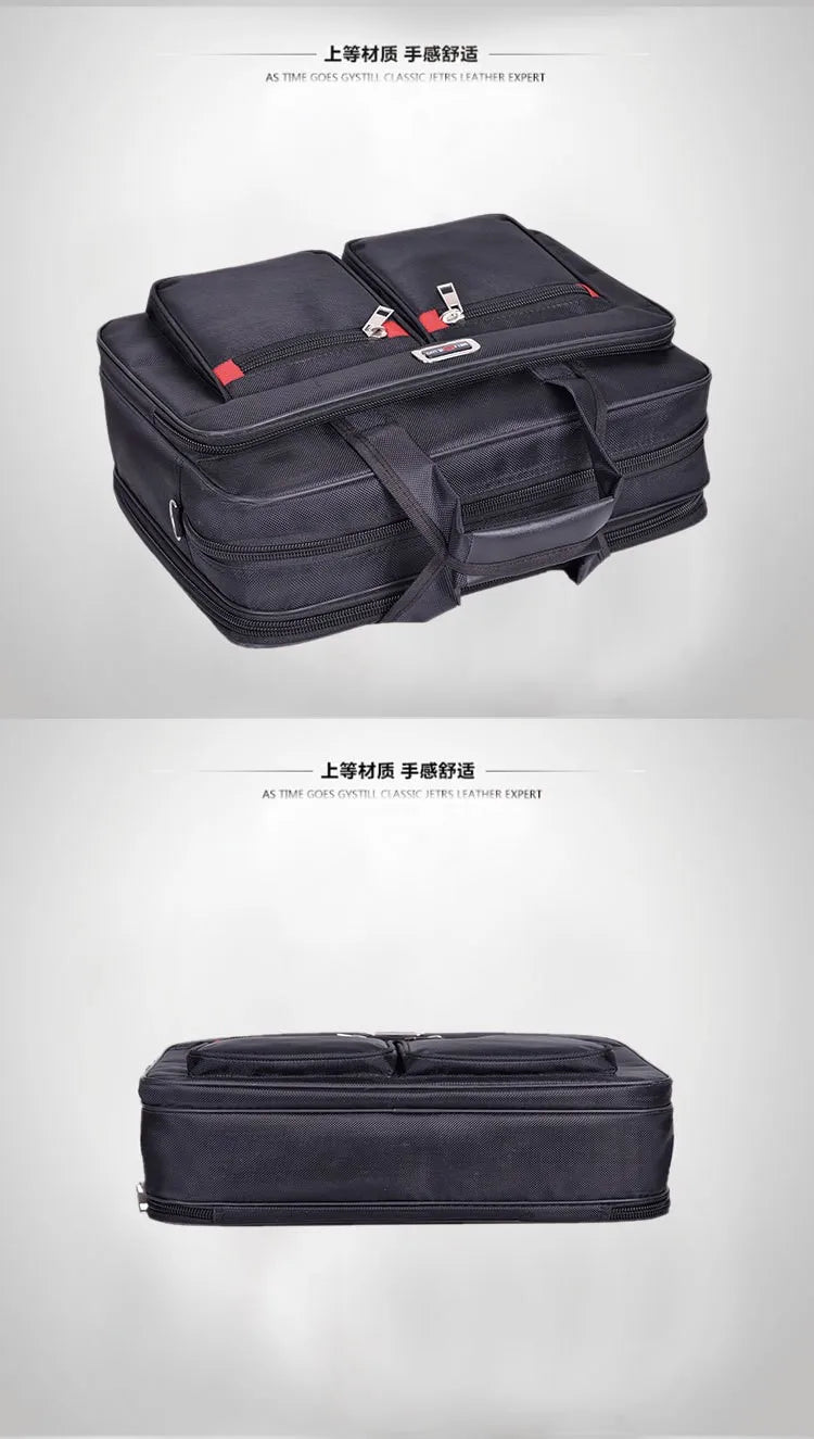 Large Capacity Business Briefcase Shoulder Bag for Men with Multiple Pockets