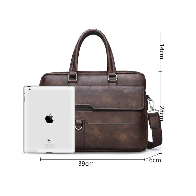 Waterproof Minimalist Business Laptop Briefcase Shoulder Bag for Men