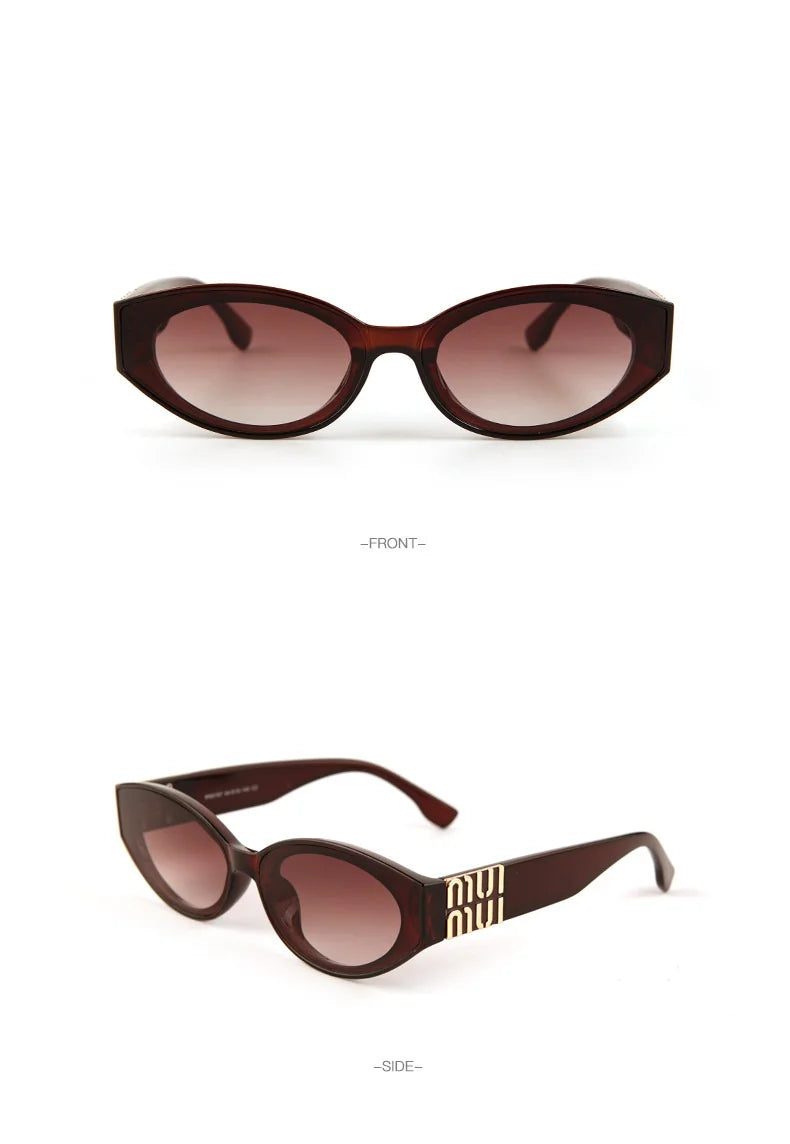 Women Luxury Oval UV400 Designer Fashion Sunglasses