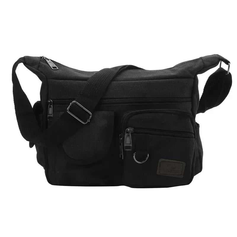 Large Capacity Canvas Crossbody Messenger Tote Bag for Men