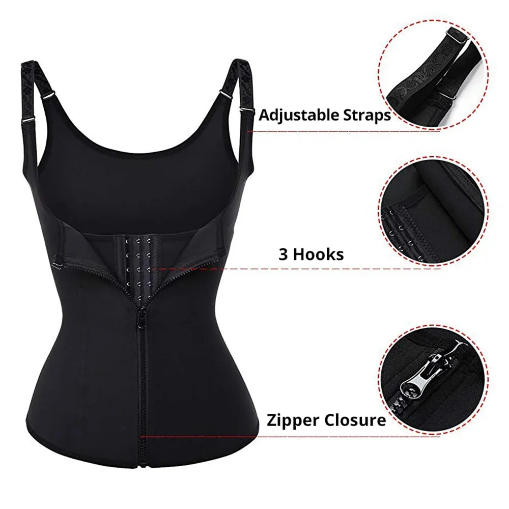 Zipper Waist Trainer Tank Top Body Shaper for Women