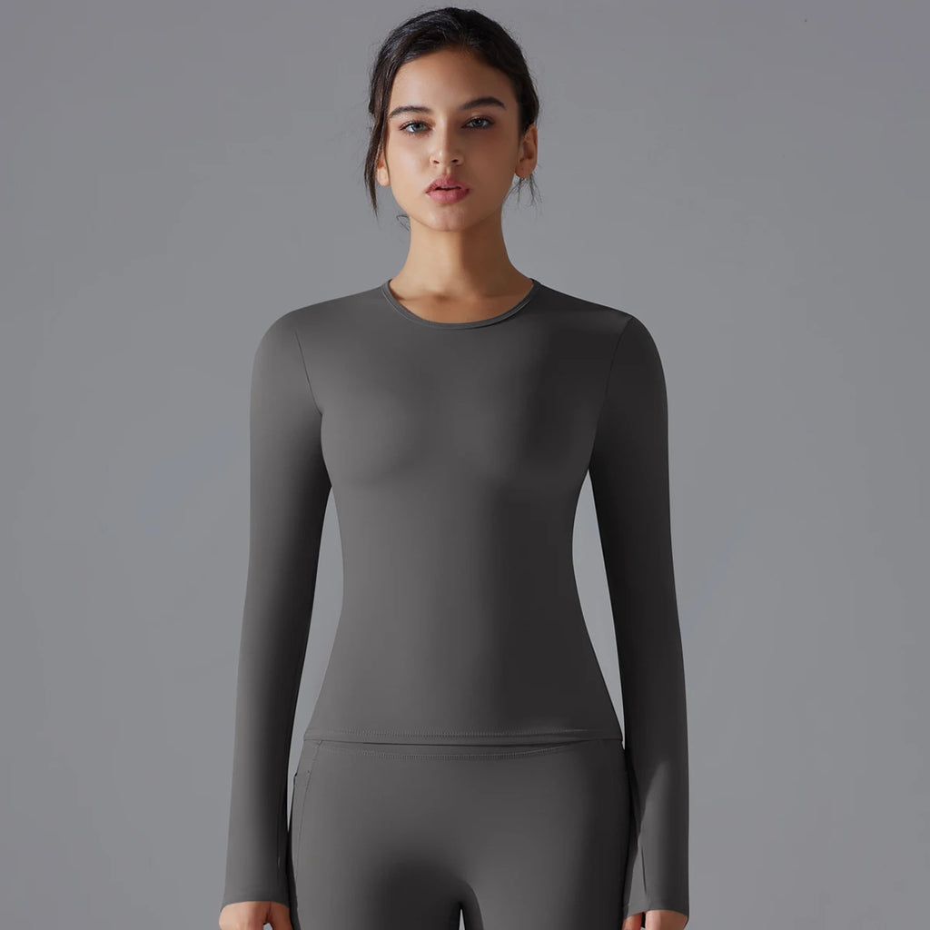 Women Long Sleeve Dry Fit Breathable Fitness Top