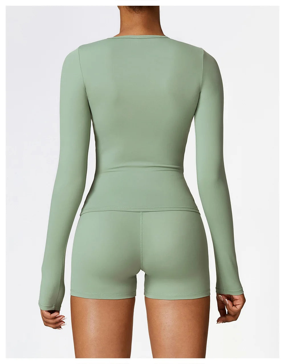 Women Long Sleeve Crop Yoga Top Quick Dry Fitness Shirt