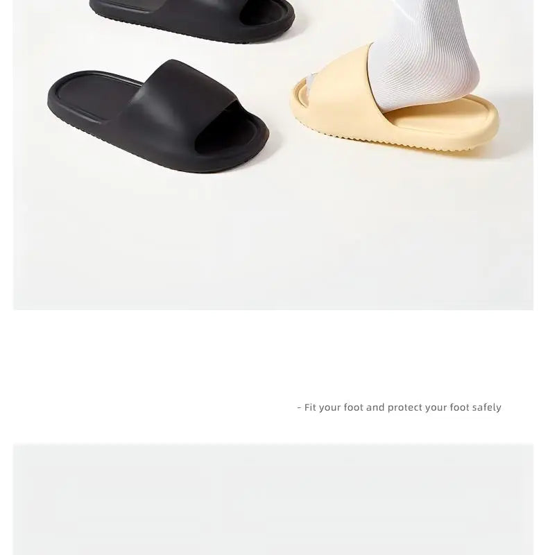 Men's Classy  Slippers for Women's Home Use Thick-Soled Indoor Summer Bread Sandals for Men's Couples Bathroom Bathing Non-Slip Slippers