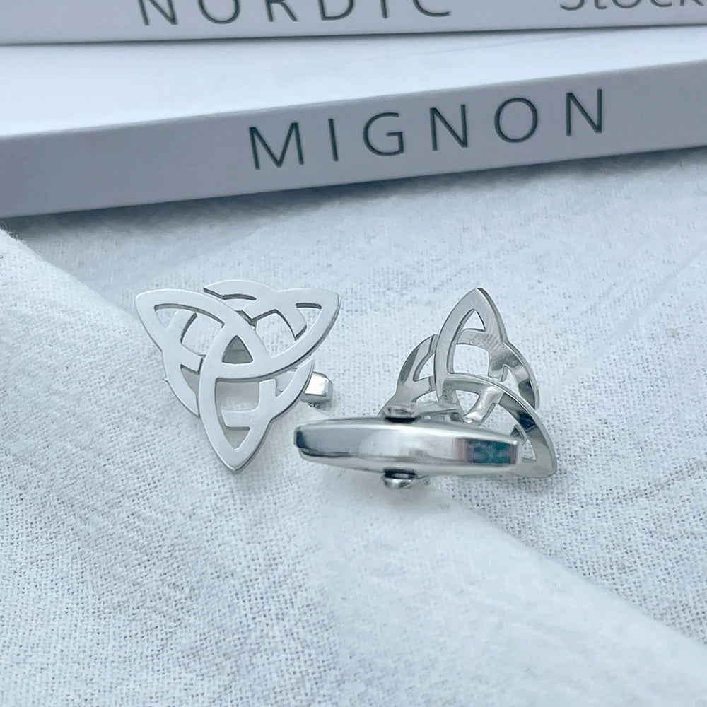 Men Stainless Steel Triangle Cufflinks Jewelry