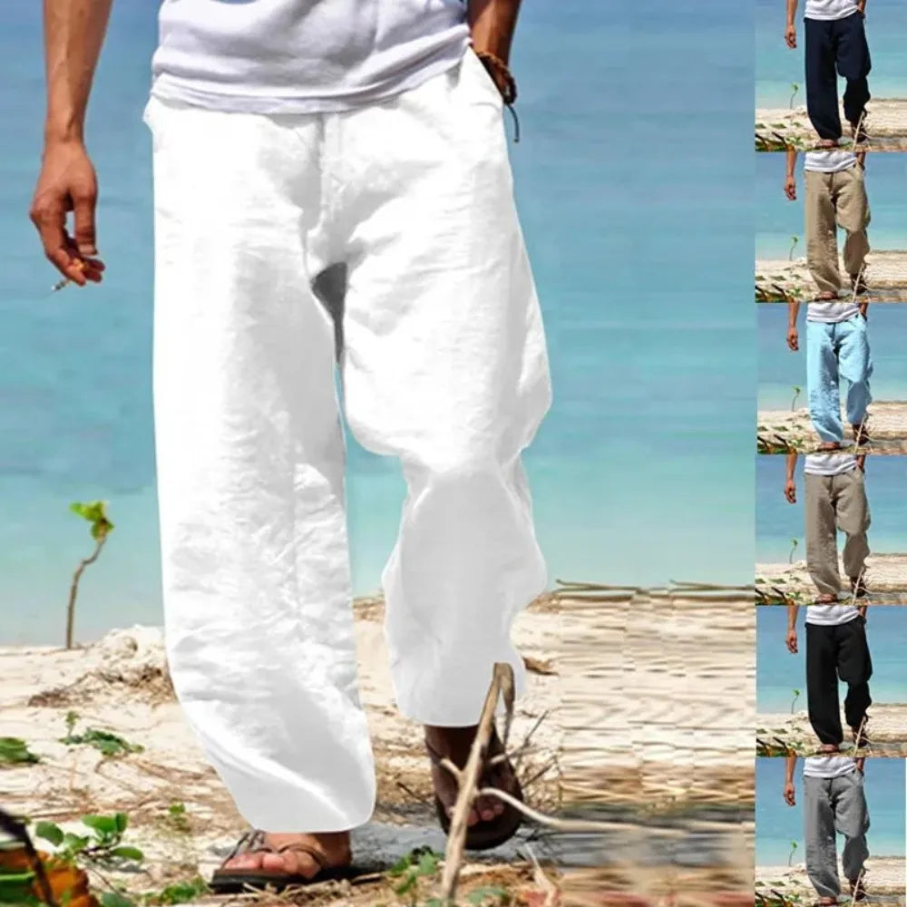 Men Breathable Loose Fit Beach Pants