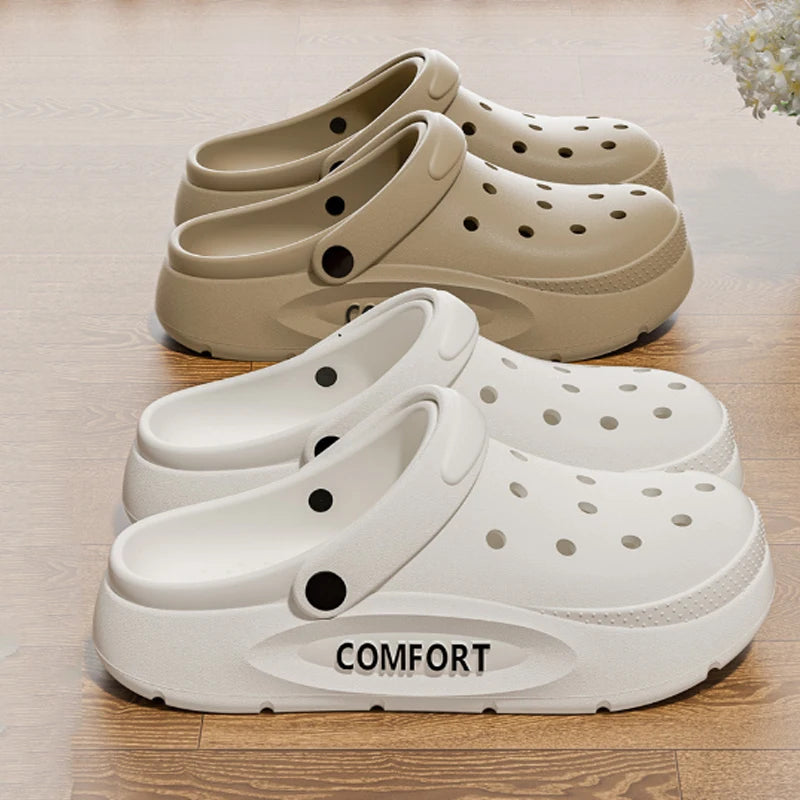 Men Covered Toe Thick Sole Slippers