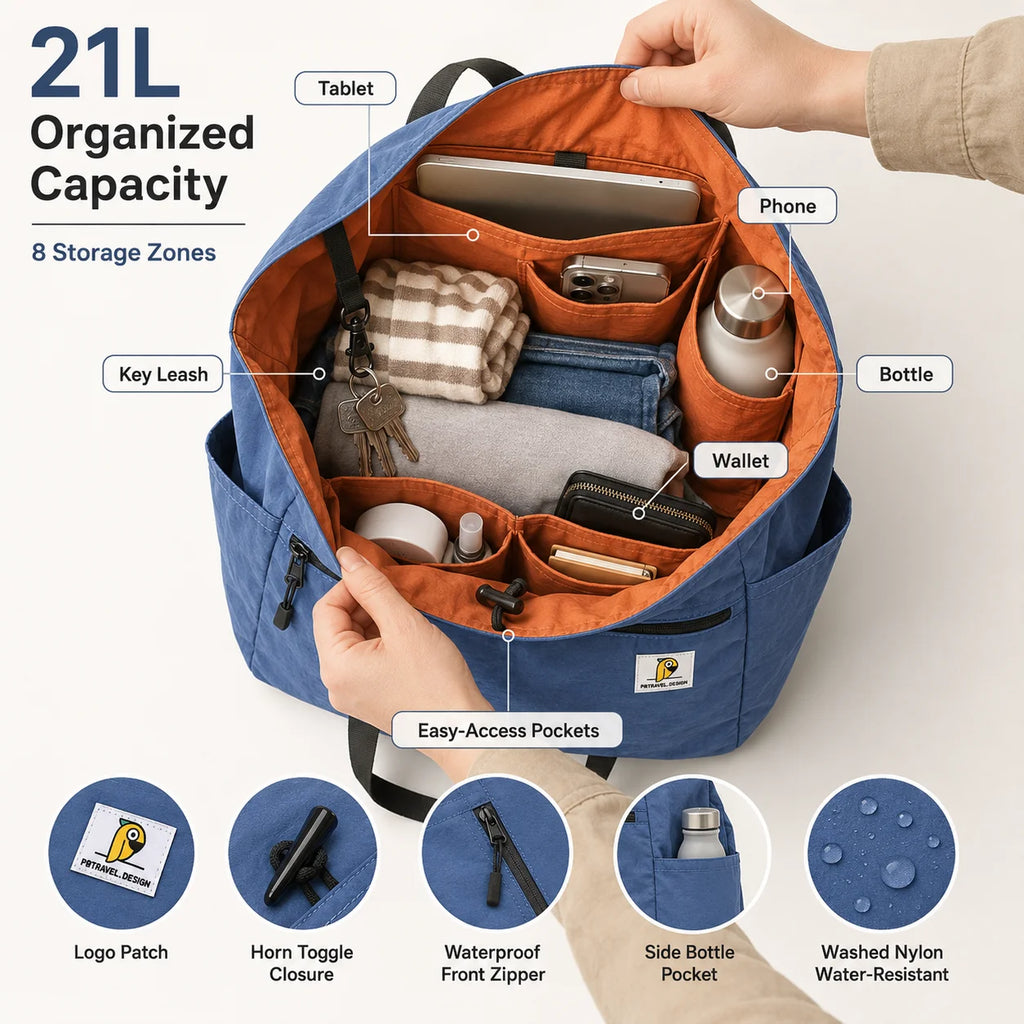 Large Capacity Reversible Foldable Travel Tote Duffle Bag for Men