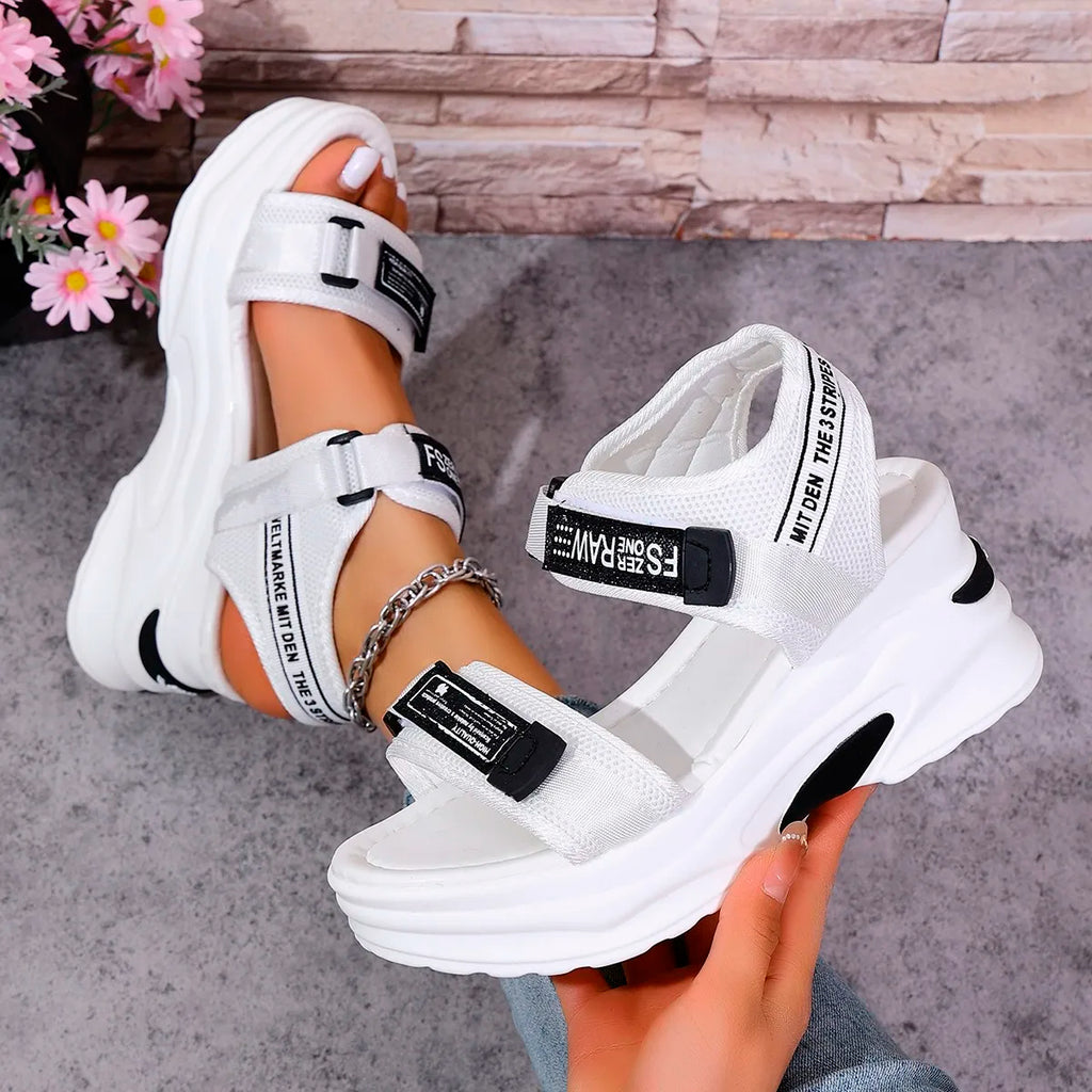 Women Platform Wedge Velcro Sandals