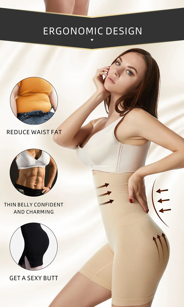 High Waist Tummy Control Mid Thigh Body Shaper Shorts for Women