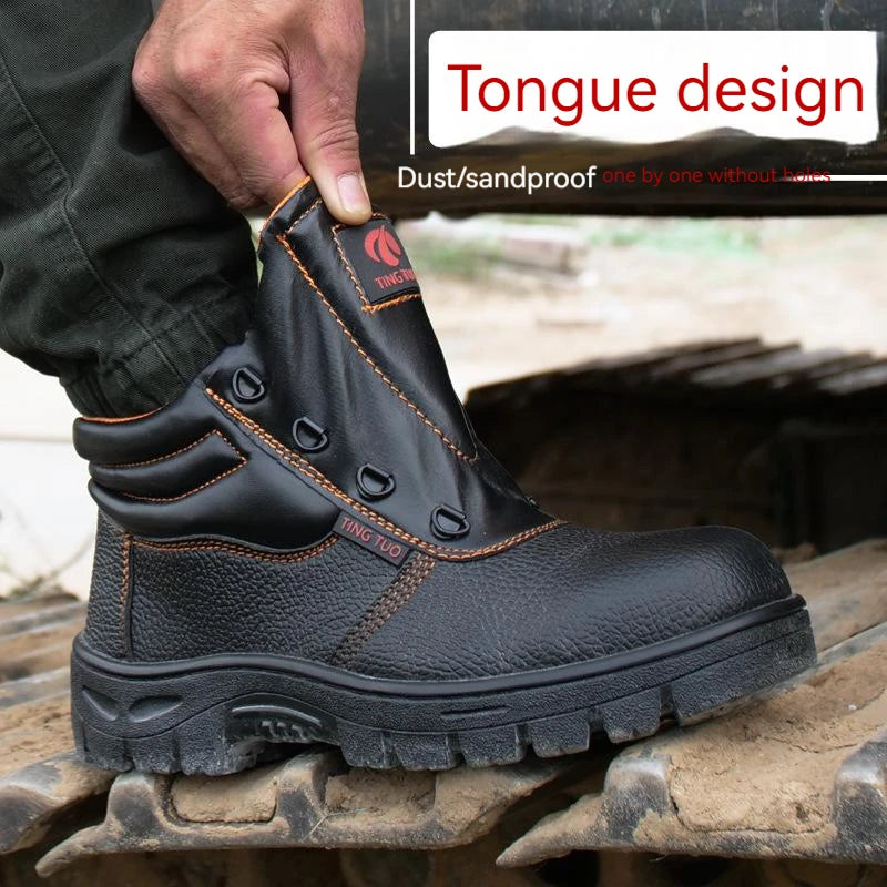 Wear-resisting Men Work Boots Anti-smash Anti-puncture Work Sneakers Waterproof Boots Indestructible Protective Tactical Boots