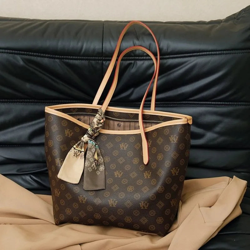 Luxury Large Capacity Leather Tote Crossbody Bag for Women