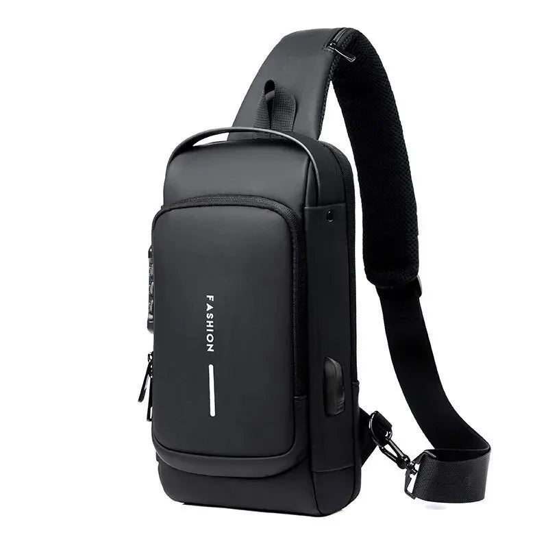 Classic PU Leather Anti Theft Crossbody Chest Bag for Men