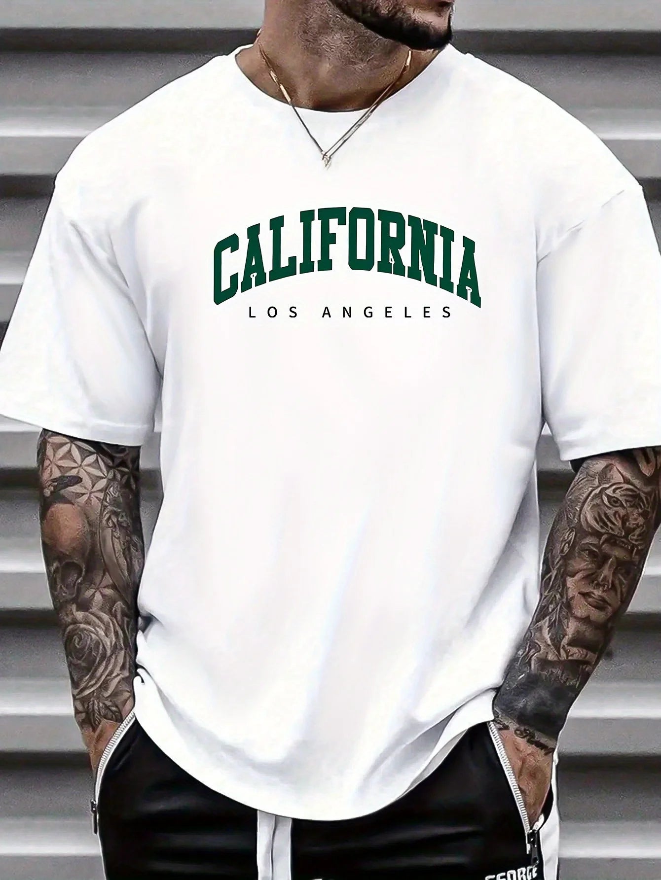 Men Cotton California Graphic Casual Short Sleeve T Shirt