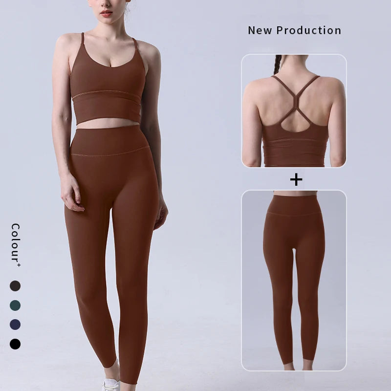Women 2 Piece Sports Bra and Leggings Fitness Bodysuit