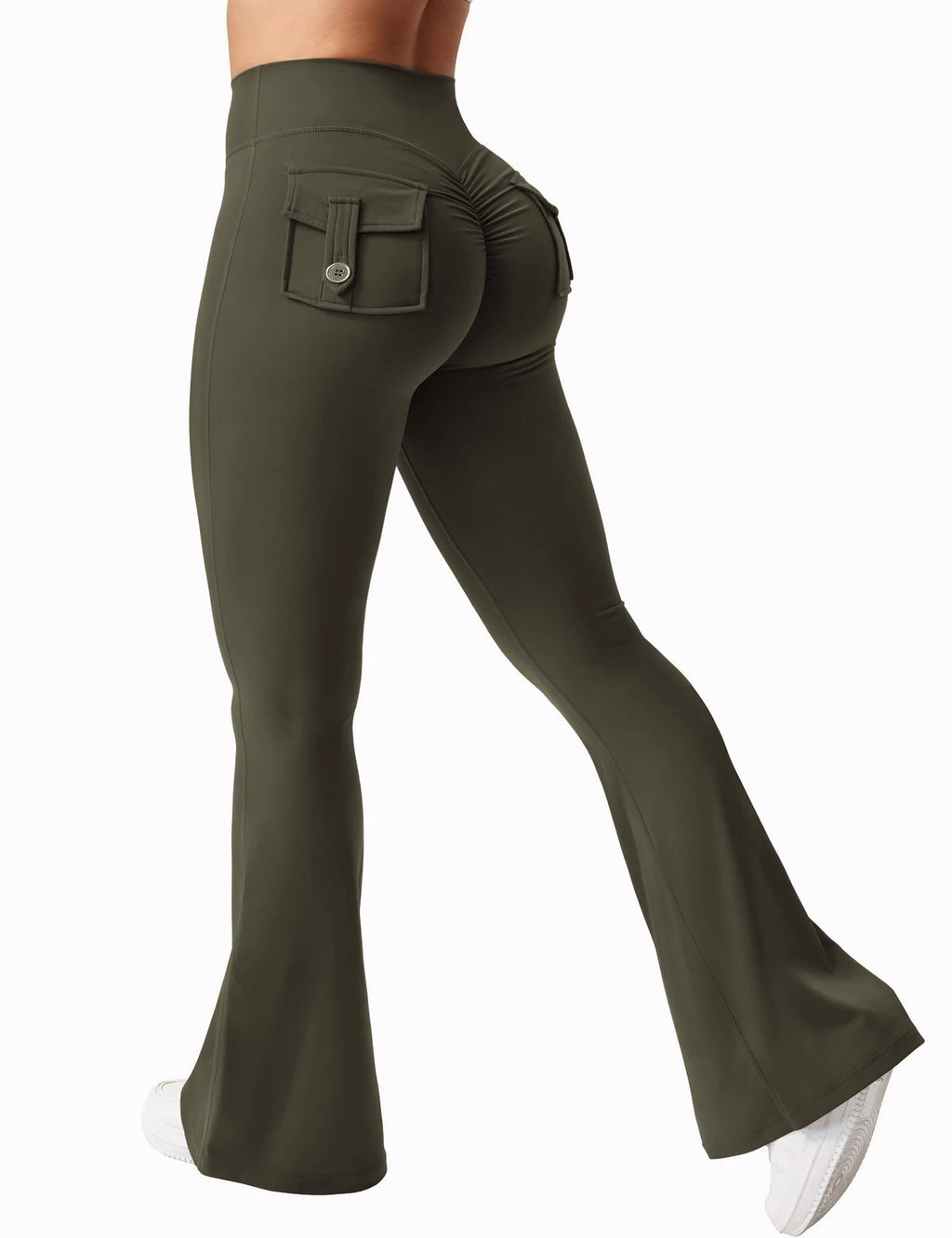 Women Wide Leg Yoga Leggings High Stretch with Pockets Fitness Pants