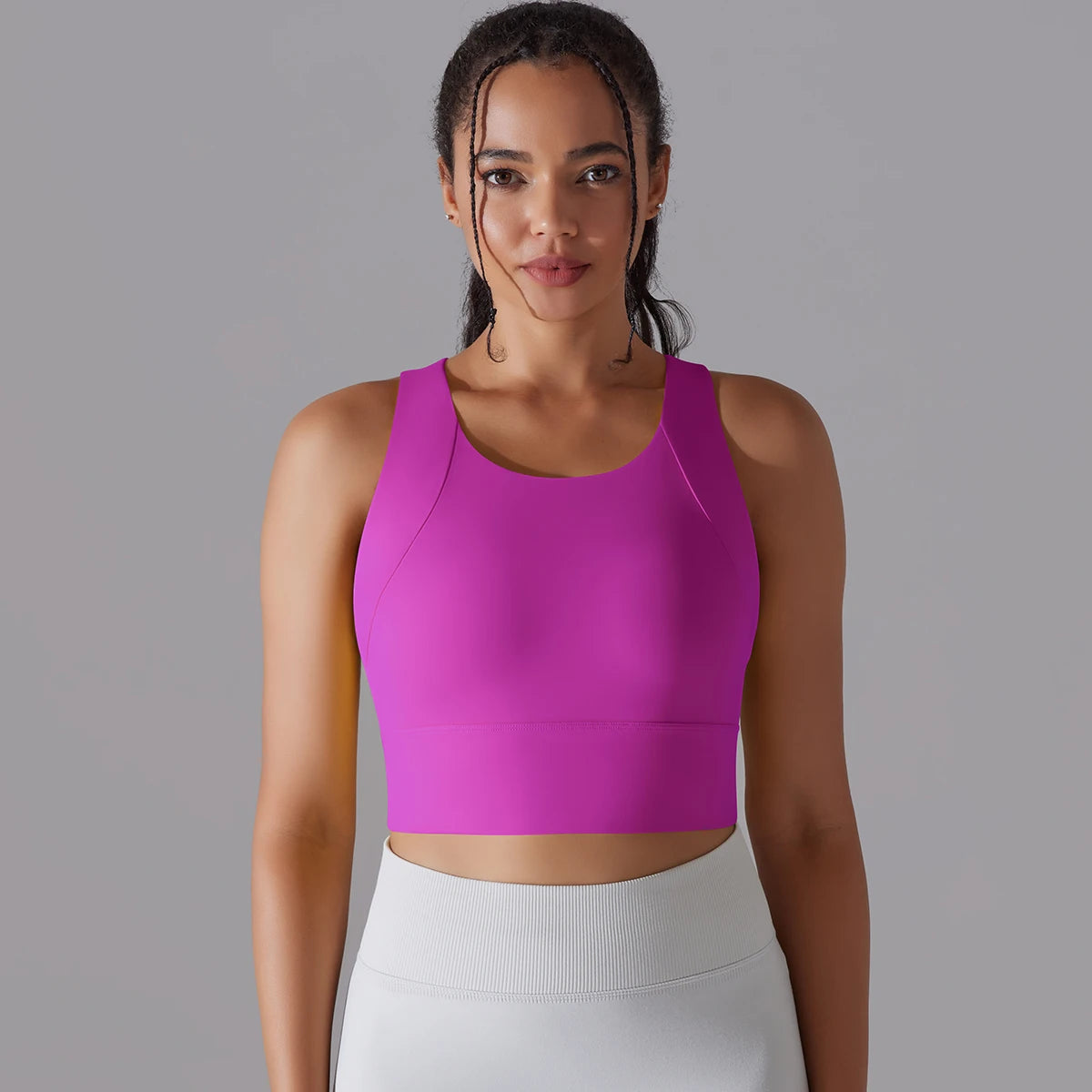 Women Nylon Sports Elastic Crop Top