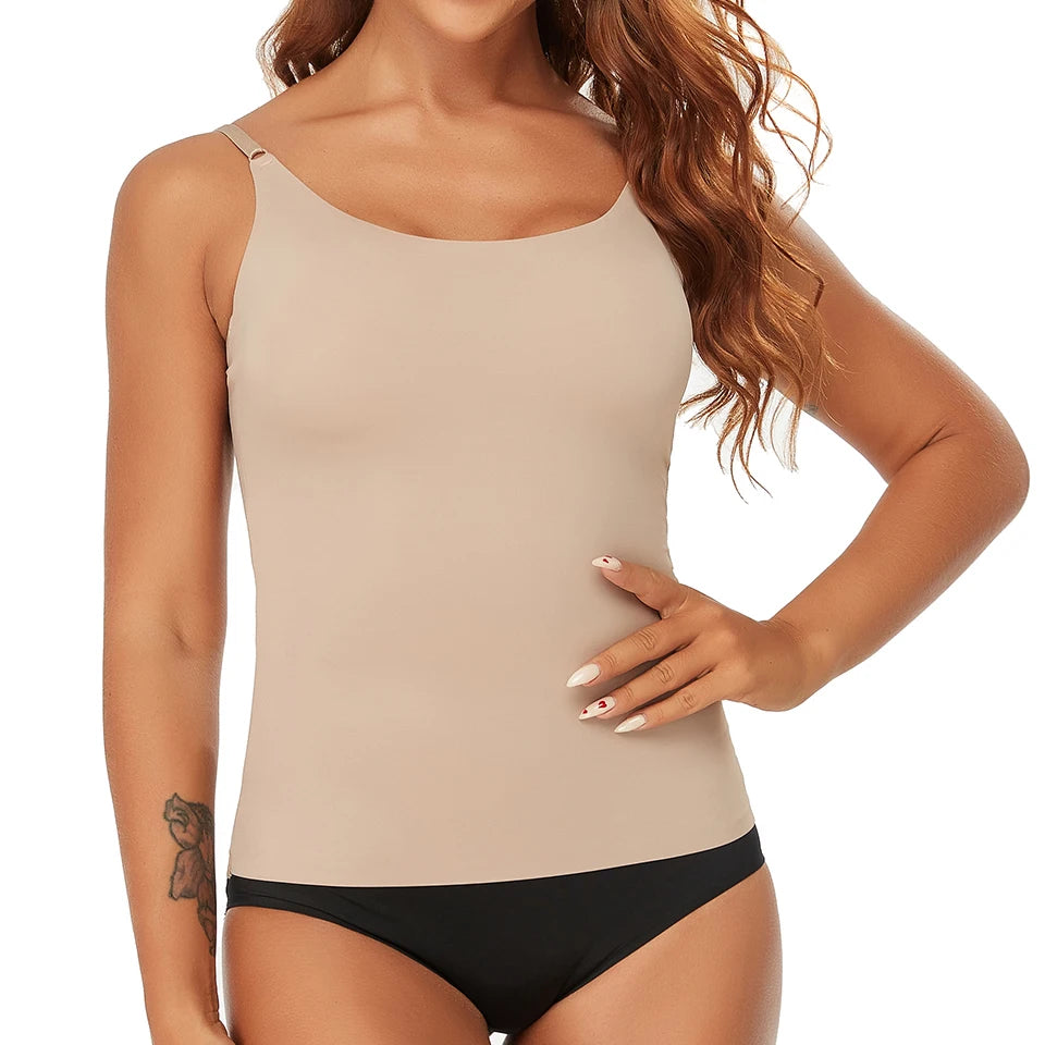 Tummy Control Seamless Compression Camisole Shapewear Tank Top for Women