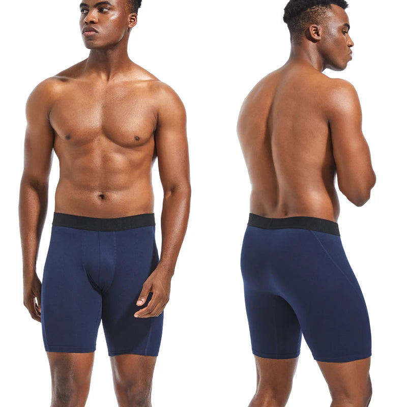 Stretch Polyester Long Boxer Shorts for Men