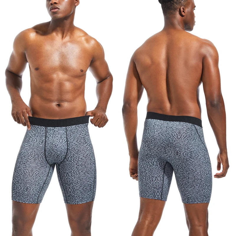 Stretch Polyester Long Boxer Shorts for Men
