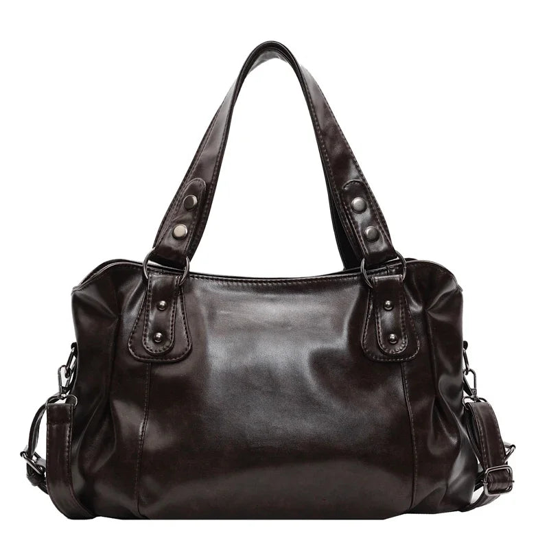 Large Capacity PU Leather Crossbody Tote Bag for Women