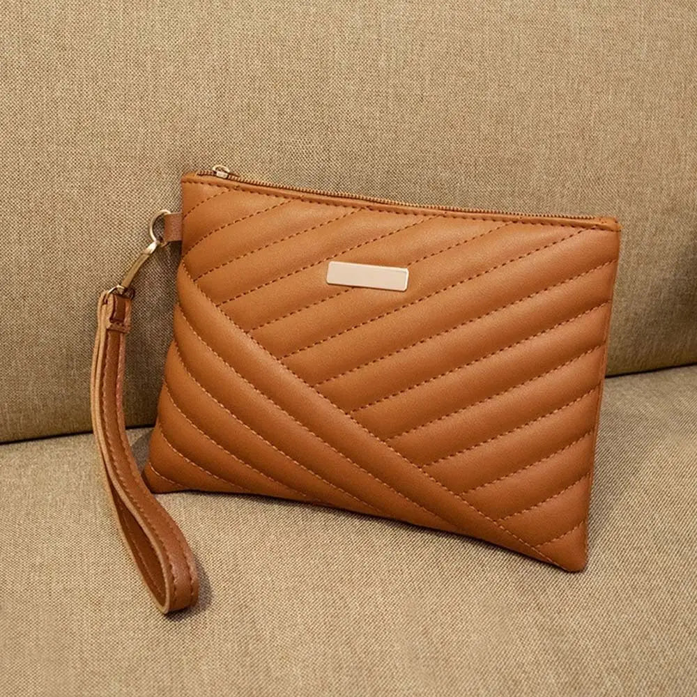 Leather Envelope Wristlet Clutch Wallet for Women