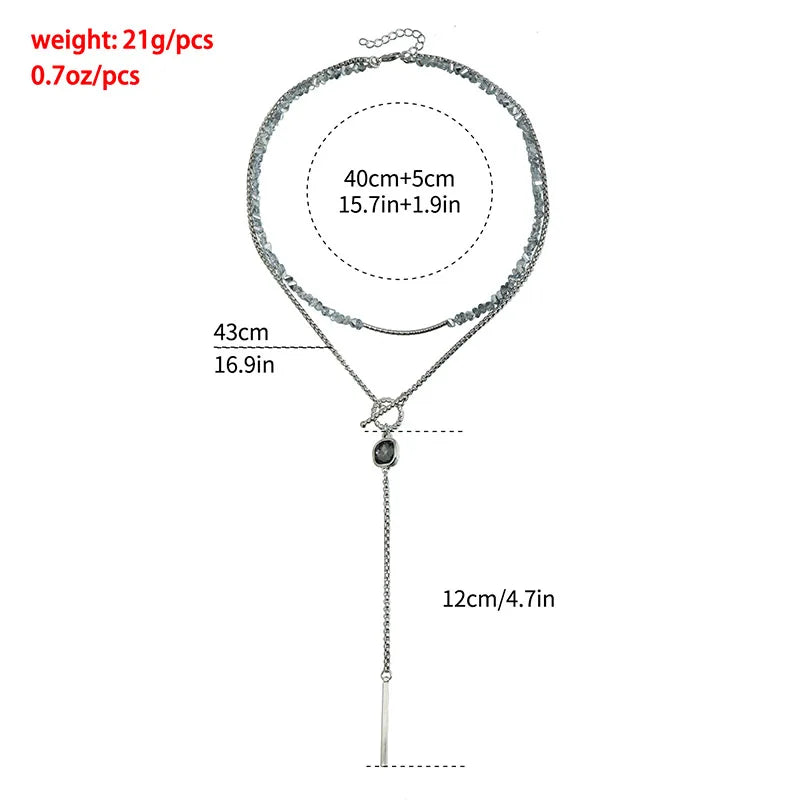 Women Gray Glass Jewelry Fashion Accessories