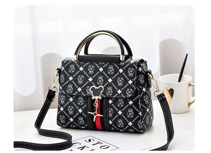 Luxury Monogram Leather Shoulder Tote Bag for Women