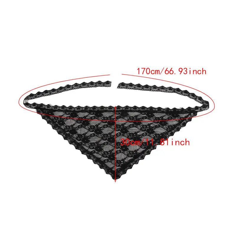 Women's Lace Trim Triangle Short Skirt Korean Style Stacked Half Skirt Small Apron Butt Curtain Soft Chiffon Fashion