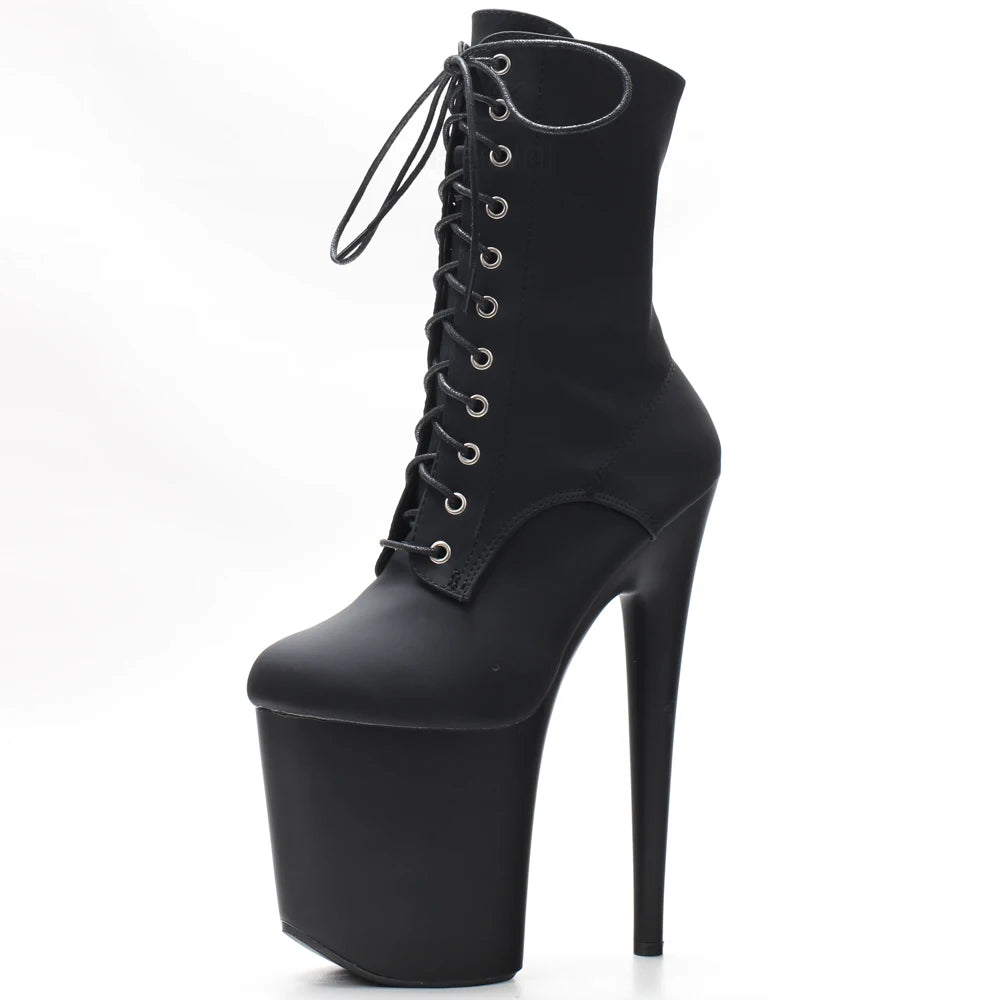 Women Platform Lace Up Dance Boots