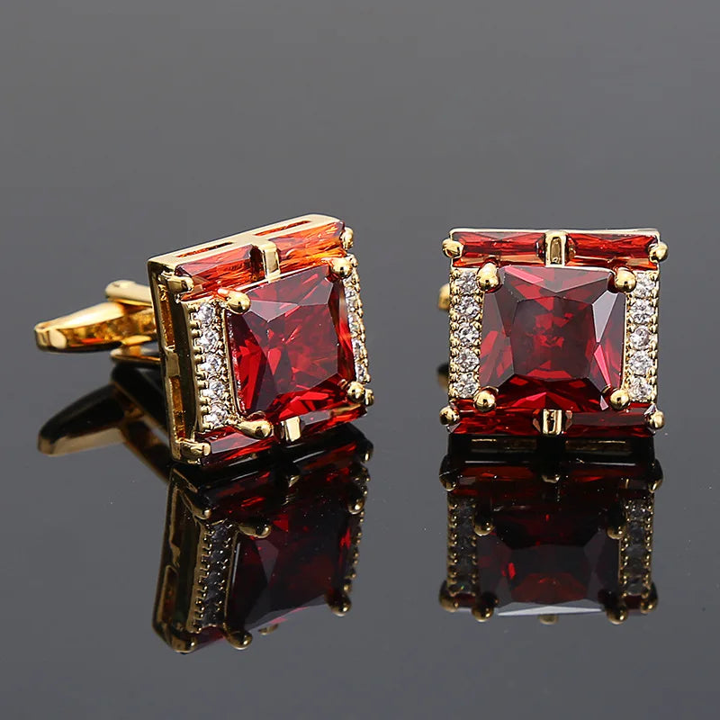 Men Luxury Crystal Diamond Cufflinks